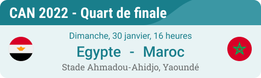 Aperçu Quart de finale de la CAN 2022 Egypte vs Maroc