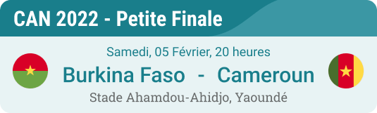 Aperçu de la petite finale de la CAN 2022 Burkina Faso vs Cameroun