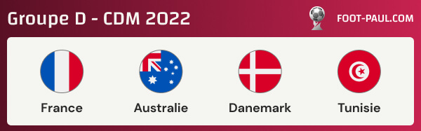 Groupe D de la Coupe du monde 2022