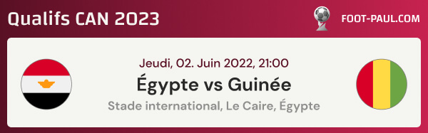 Informations sur le match de qualification à la CAN 2023 entre l'Égypte et la Guinée
