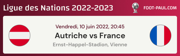 Aperçu du match de Ligue des Nations 2022-2023 entre l'Autriche et la France