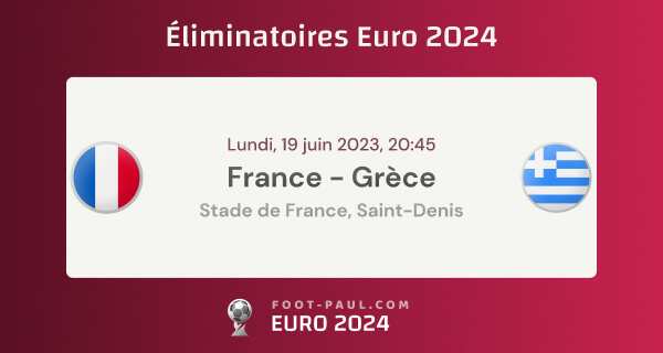 Aperçu du match France vs Grèce des qualifications à l'Euro 2024